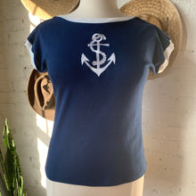Load image into Gallery viewer, 1970s-80s Nautical Ringer T Shirt
