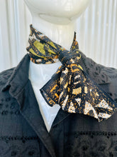 Load image into Gallery viewer, 1970s-80s Chartreuse &amp; Tangerine Batik Print Semi-Sheer Scarf by Honey
