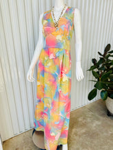 Load image into Gallery viewer, 1960s-70s Sleeveless Psychedelic Pastel Rainbow Maxi Dress
