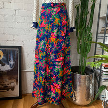 Load image into Gallery viewer, 1960s Bright Geometric Butterfly &amp; Floral Maxi Skirt
