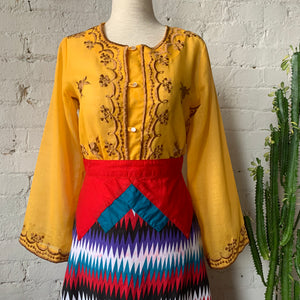 1960s-1970s Marigold Yellow Hippie Shirt