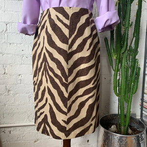Zebra Print Safari Pencil Skirt