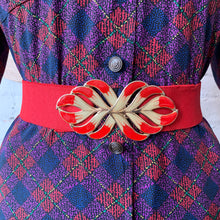 Load image into Gallery viewer, 1970s Red Belt with Enamel Buckle
