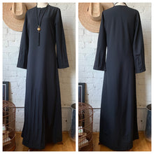 Load image into Gallery viewer, 1970s India Ink Black Maxi Dress
