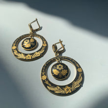 Load image into Gallery viewer, 1950&#39;s-1960&#39;s Spanish Damascene Floral Earrings
