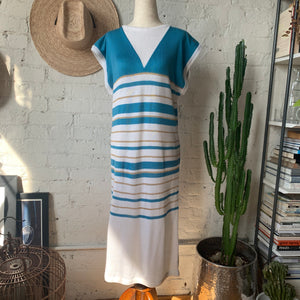 1970s Striped Summer Knit Dress