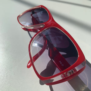 1980s Italian Cherry Red Anne Klein II For Riviera Sunglasses