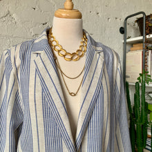 Load image into Gallery viewer, 1980s-1990s Blue Striped Linen Blazer Jacket
