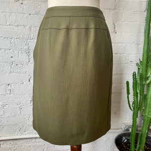 Vintage Olive Green Wool Skirt