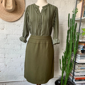 Vintage Olive Green Wool Skirt