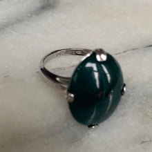 Load image into Gallery viewer, Vintage Sterling Silver &amp; Bloodstone Cocktail Ring
