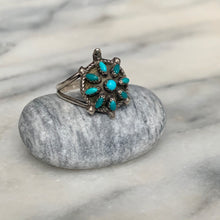 Load image into Gallery viewer, Vintage Native American Zuni Turtle &amp; Turquoise Ring
