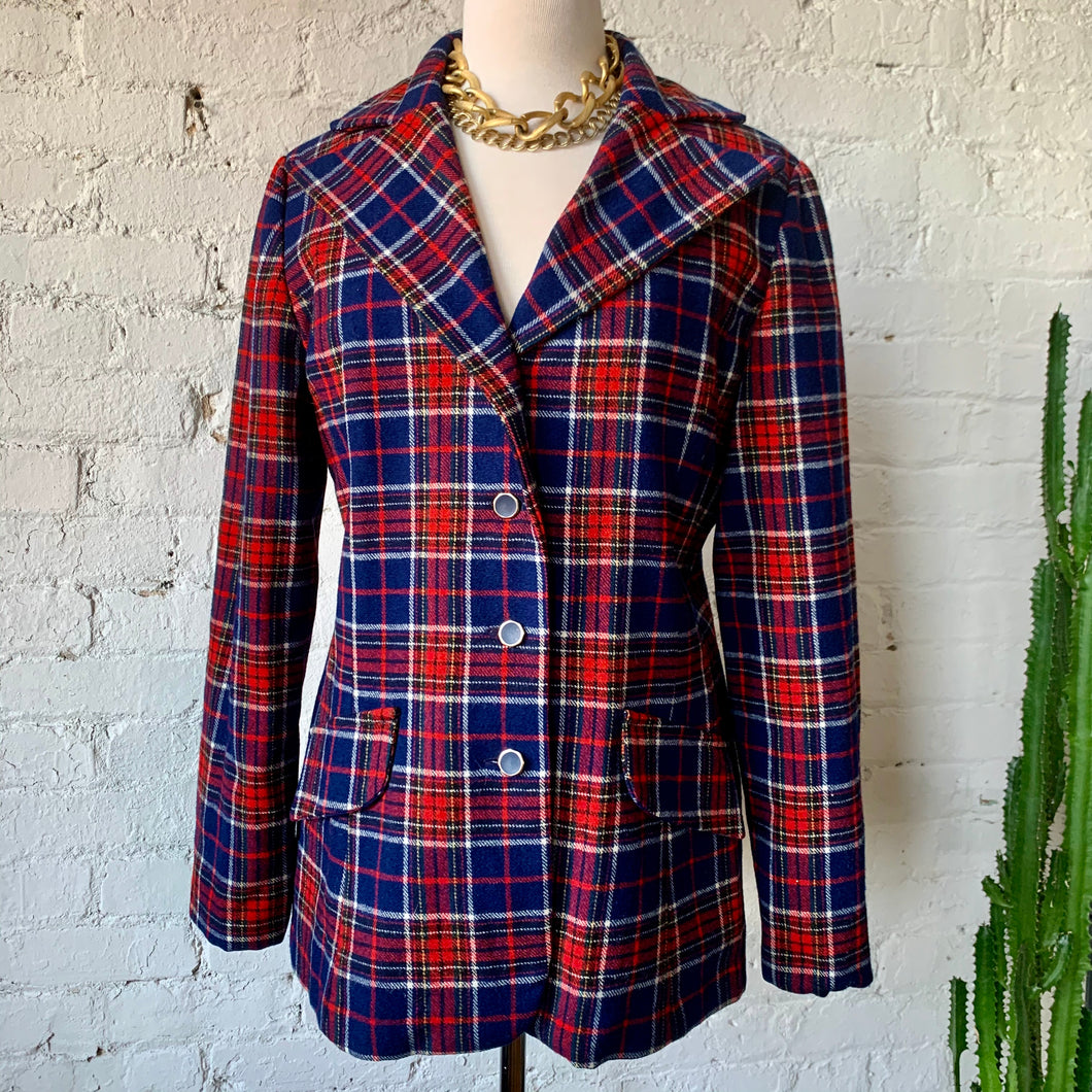 1970s Pendleton Wool Plaid Blazer Jacket