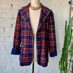 1970s Pendleton Wool Plaid Blazer Jacket
