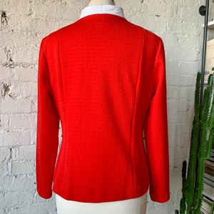 1970s Retro Red & White Blazer Suit Jacket