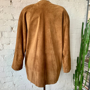 1980s Oversized Brown Suede Jacket