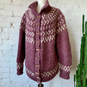 1970s Cowichan Style Sweater Coat