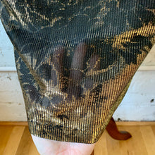 Load image into Gallery viewer, 1980s Gold Lamé With Black Brocade Pencil Skirt
