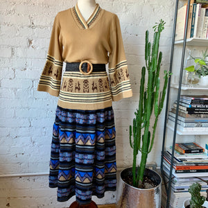 1970s Pleated Knit Skirt