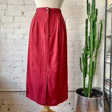 Load image into Gallery viewer, 1980s Crimson Linen Skirt
