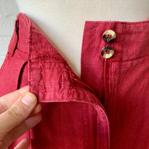1980s Crimson Linen Skirt
