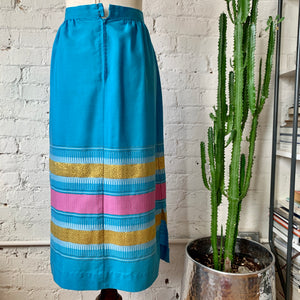 1970s Candy Colored Midi Skirt