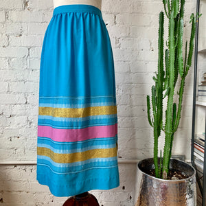 1970s Candy Colored Midi Skirt
