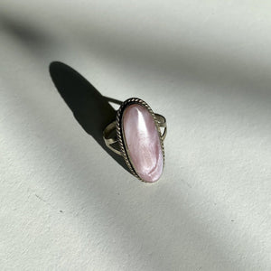 1970s Pink Mother of Pearl Alpaca Ring