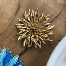Load image into Gallery viewer, 1950s Large Gold Dahlia Flower Brooch
