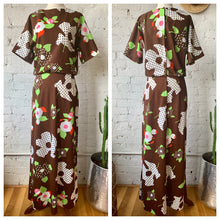 Load image into Gallery viewer, 1960s Handmade Flower Power Maxi Dress
