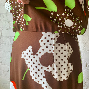 1960s Handmade Flower Power Maxi Dress